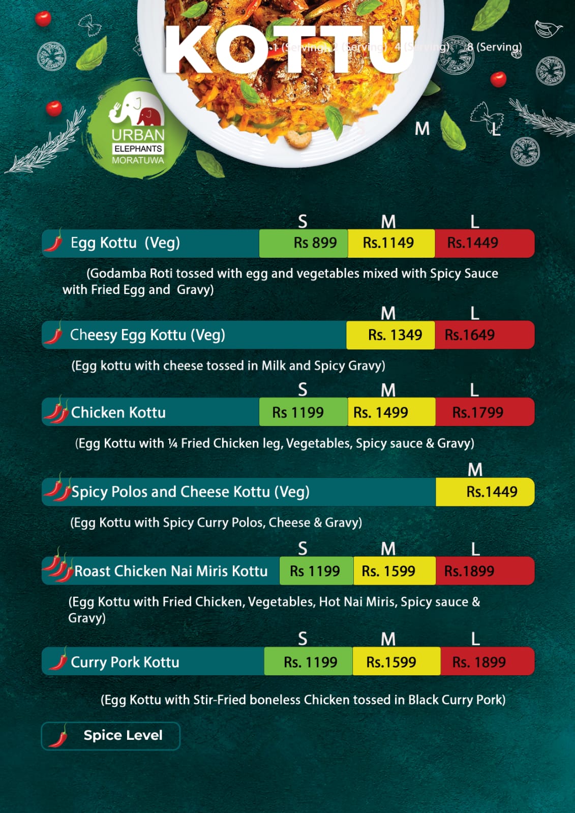 Kottu Menu